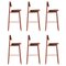 Brick Red Residence 75 Counter Chairs by Jean Couvreur for Kann Design, Set of 6, Image 1