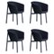 Black Residence Bridge Armchairs by Jean Couvreur for Kann Design, Set of 4 1