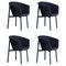 Fauteuils Bridge Residence Noirs par Jean Couvreur pour Kann Design, Set de 4 1