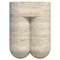 Chunky Classic Travertine Side Table & Stool by Etamorph 1