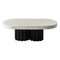 Ivory and Black Oval Coffee Table by Perler, Image 1