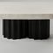 Tavolino da caffè ovale avorio e nero di Perler, Immagine 8