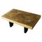 Small Straight 1 Coffee Table in Stone and Brass by Brutalist Be 1