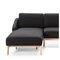 Black Sofa with Chaise Longue by Thai Natura 2