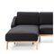 Black Sofa with Chaise Longue by Thai Natura, Image 2