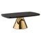 Golden Metal and Black Marble Coffee Table by Thai Natura 1