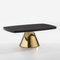 Golden Metal and Black Marble Coffee Table by Thai Natura 2