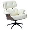 Off White Leather and Wood Armchair by Thai Natura 1
