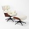 Off White Leather and Wood Armchair by Thai Natura 5