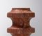 Red Travertine High Vase, Bowl and Pot by Etamorph, Set of 3, Image 4