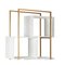 White Wood and Golden Metal Shelf by Thai Natura 2