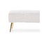 Golden Metal and White Fabric Bench by Thai Natura 4
