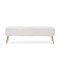 Golden Metal and White Fabric Bench by Thai Natura 2