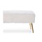 Golden Metal and White Fabric Bench by Thai Natura 3