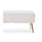 Golden Metal and White Fabric Bench by Thai Natura, Image 3