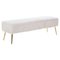 Golden Metal and White Fabric Bench by Thai Natura 1