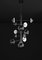 Lámpara de araña Ares de metal negro brillante de Alabastro Italiano, Imagen 2