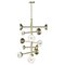 Teti Brushed Brass Chandelier by Alabastro Italiano, Image 1