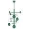 Lámpara de araña Ares Freedom de metal en verde de Alabastro Italiano, Imagen 1