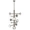 Apollo Brushed Burnished Metal Chandelier by Alabastro Italiano 1