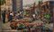Ludovico Gignoux, Market in Paris, Early 20th Century, Oil on Canvas, Image 3
