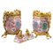 Pink Family Hexagonal Porcelain Vases, China, 19th Century, Set of 2 1