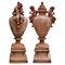 Grands Vases Baroques avec Putti en Terre Cuite, Fin du 19ème Siècle, Set de 2 1