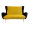 Italian Mustard and Black Sofa, 1950s, Image 1