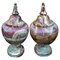 Turned Vases in Italian Diaspro Rosso Marble, Early 20th Century, Set of 2 1