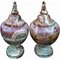 Turned Vases in Italian Diaspro Rosso Marble, Early 20th Century, Set of 2 2