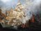 Battle of Trafalgar, 18th Century, Oil on Canvas, Framed 6