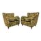 Mid-Century Italian Green Floral Armchairs, Set of 2, Image 1