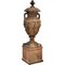 Large Ornamental Terracotta Vase with Base, Early 20th Century 3