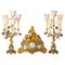 Clock and Candlesticks, French, 19th Century, Set of 3 1