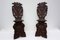 Antique Italian Carved Oak Sgabello Chairs, Set of 2, Image 1