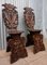 Antique Italian Carved Oak Sgabello Chairs, Set of 2 7