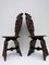 Antike italienische Sgabello Stühle aus geschnitzter Eiche, 2er Set 10