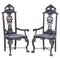 19th Century Portuguese Armchairs in Carved Chestnut Wood, Set of 2 6
