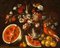 Giuseppe Pesci, Stillleben mit Früchten, Blumen und einem Papagei, Öl auf Leinwand 5
