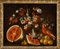 Giuseppe Pesci, Stillleben mit Früchten, Blumen und einem Papagei, Öl auf Leinwand 1