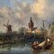 Artista escolar holandés, Artista, paisaje, del siglo XIX, óleo sobre lienzo, enmarcado, Imagen 3