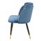 New Spanish Chairs, Metal, Blue Velvet Upholstery, Set of 2 2