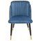 New Spanische Stühle, Metall, Blauer Samtbezug, 2er Set 3