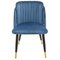 New Spanish Chairs, Metal, Blue Velvet Upholstery, Set of 2 3