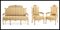 Louis XVI 19th Century French Canapé and Chairs, Set of 3, Image 6