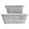 Late 19th Century White Carrara Marble Tubs with Rings, Set of 2, Image 1