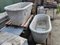 Late 19th Century White Carrara Marble Tubs with Rings, Set of 2 3