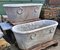 Late 19th Century White Carrara Marble Tubs with Rings, Set of 2 2