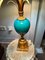 Lampe de Bureau Oeuf d'Autruche Bleu Turquoise Opaline de SA Boulanger, 1990s 9