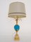 Blau Türkisfarbene Ostrich Egg Tischlampe aus Opalglas von SA Boulanger, 1990er 2